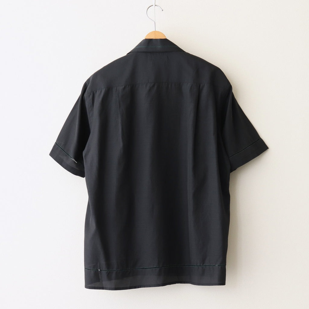 EMBROIDAREY OPEN COLLAR SHIRT #BLACK [YK25SS0938SH]