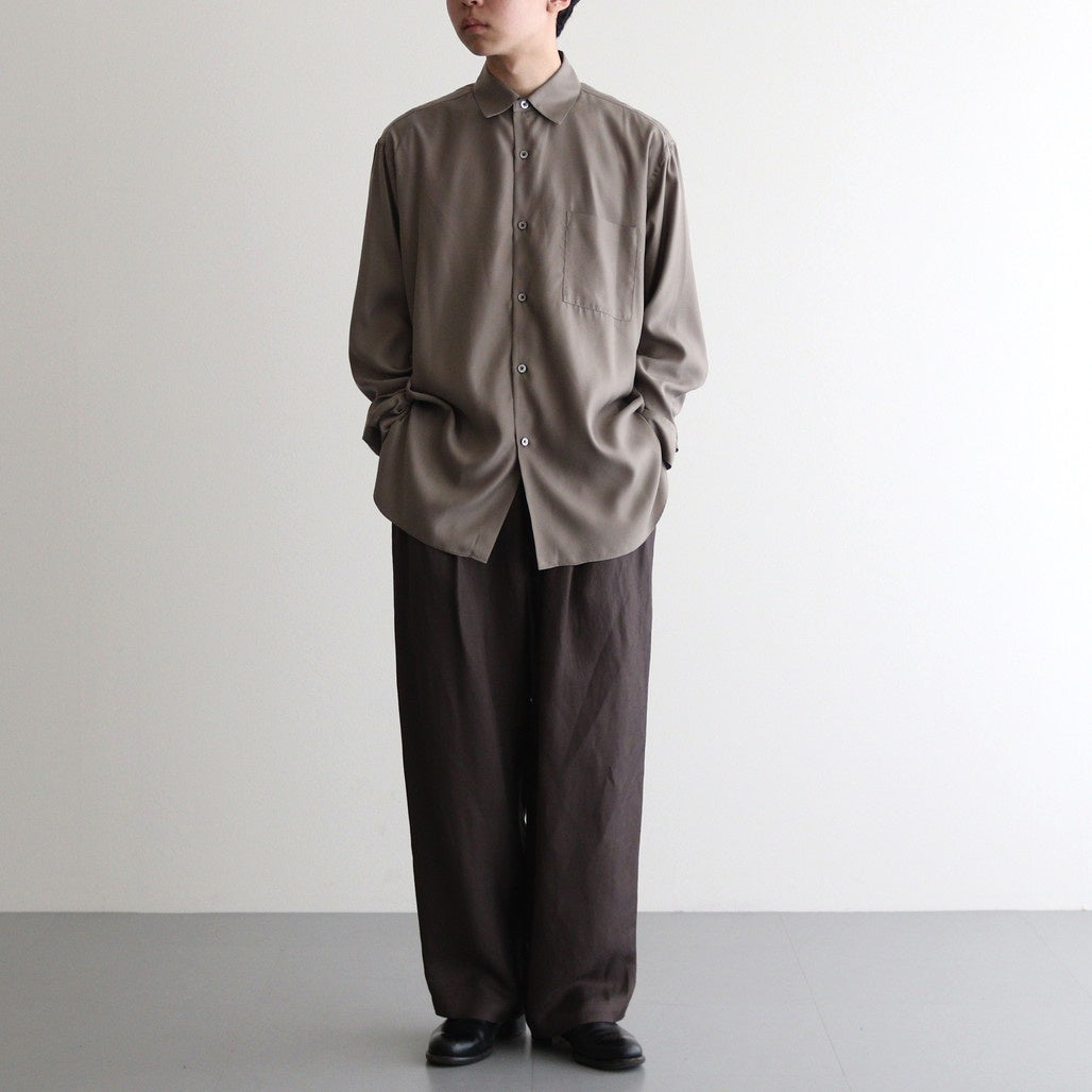 CUPRO TWILL OVERSIZED LS SHIRT #TAUPE [ST.1151]
