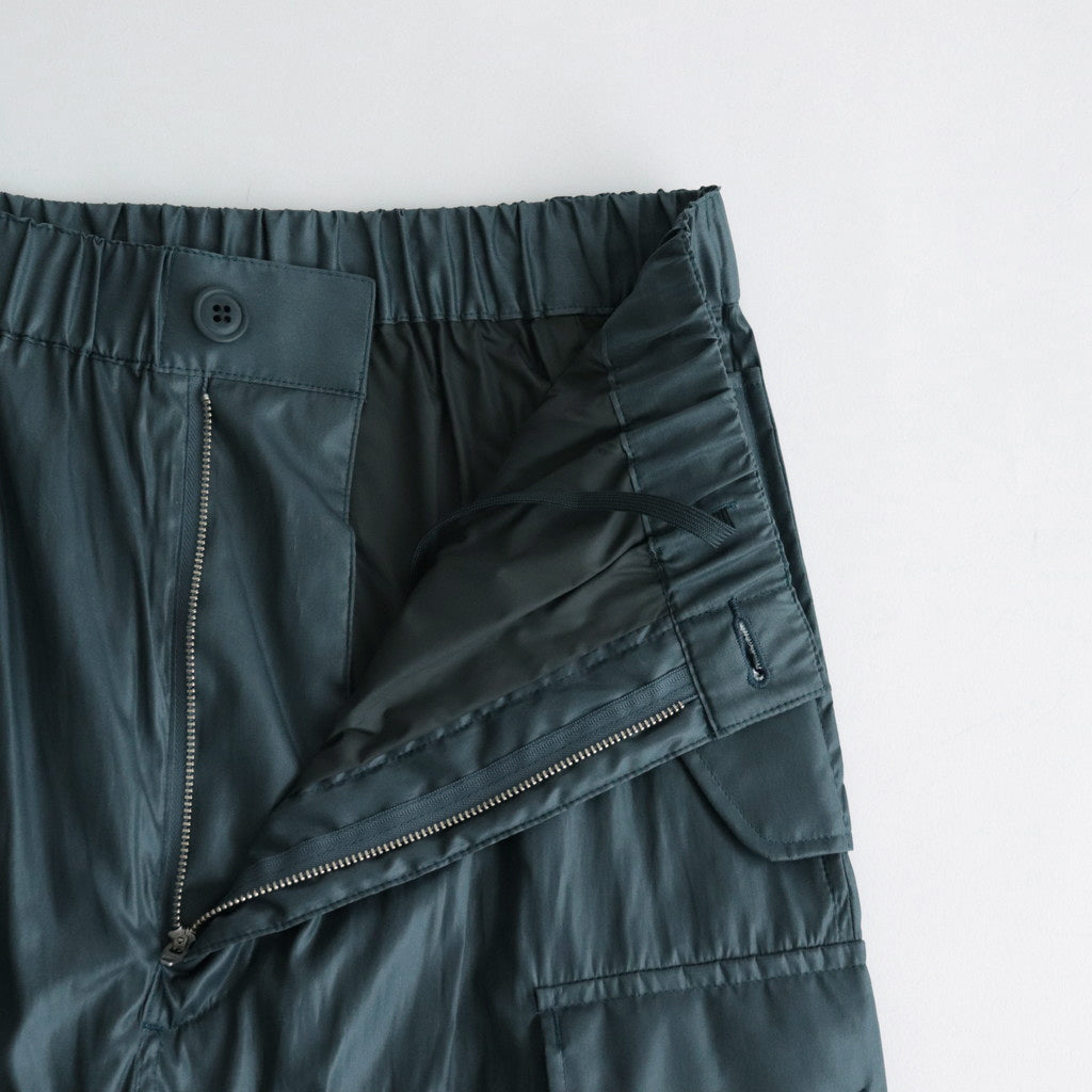 LEATHER LIKE POLYESTER CARGO PANTS #DUSTY GREEN [YK24SS0638P]