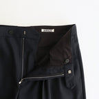 WOOL KID MOHAIR HOP SACK TWO-TUCK SLACKS #DARK NAVY [A25SP02MH]
