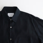 CUPRO TWILL OVERSIZED LS SHIRT #BLACK [ST.1151]