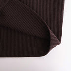 SUPER FINE WOOL RIB KNIT SHIRT CARDIGAN #TOP BROWN [A25AC01RK]