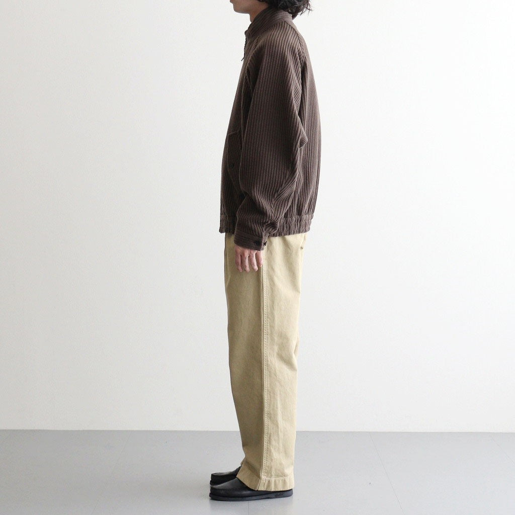 GARMENT-DYED FINX CHINO ONE-TUCK WIDE PANTS #LIGHT BEIGE [A26AP01CP]