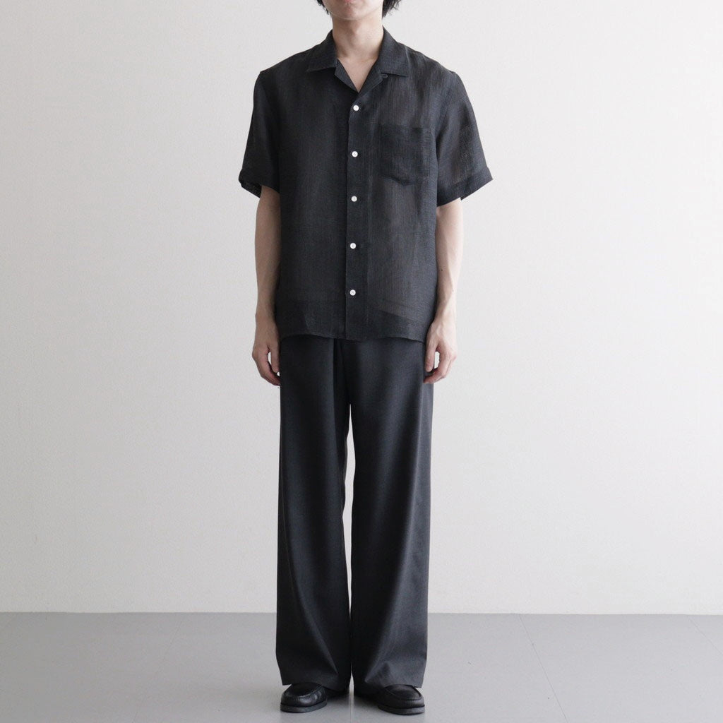 Rayon & Linen Sheer Shirt - Vintage Fabric #Black [OFH010SH32]