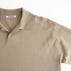 HIGH GAUGE TUSSAH SILK KNIT SKIPPER POLO #KHAKI BEIGE [A26SP02SJ]