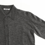 HIGH GAUGE SOFT CASHMERE KNIT SHIRT CARDIGAN #CHARCOAL [A26AC03SM]