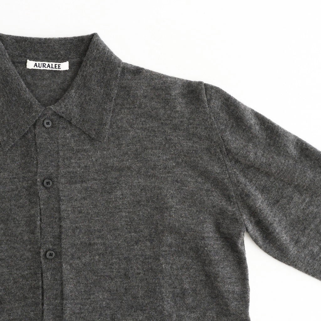 HIGH GAUGE SOFT CASHMERE KNIT SHIRT CARDIGAN #CHARCOAL [A26AC03SM]