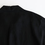 VIS/LI TWILL OVERSIZED OPEN COLLAR SS SHIRT #BLACK [ST.1154]