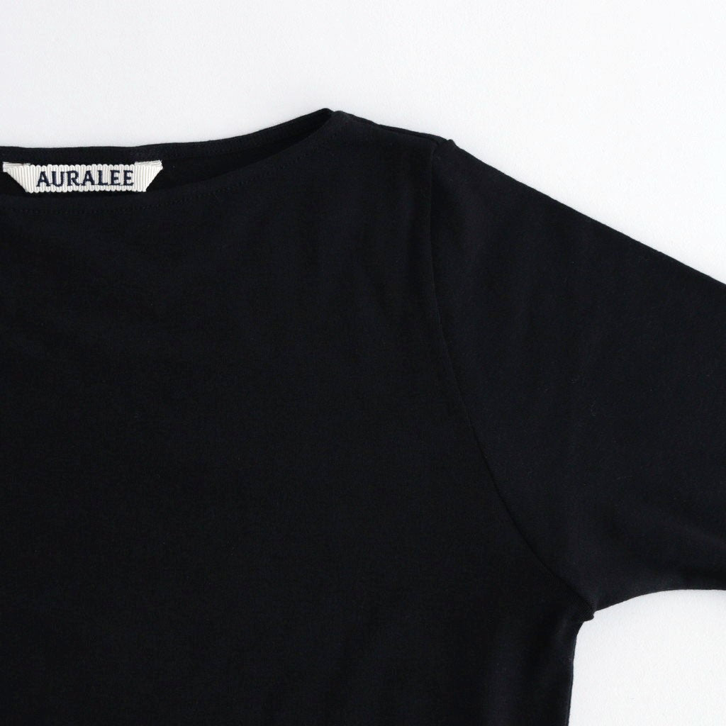 SUPER HIGH GAUGE SHEER RIB BOAT NECK L/S TEE #BLACK [A00T05HF]