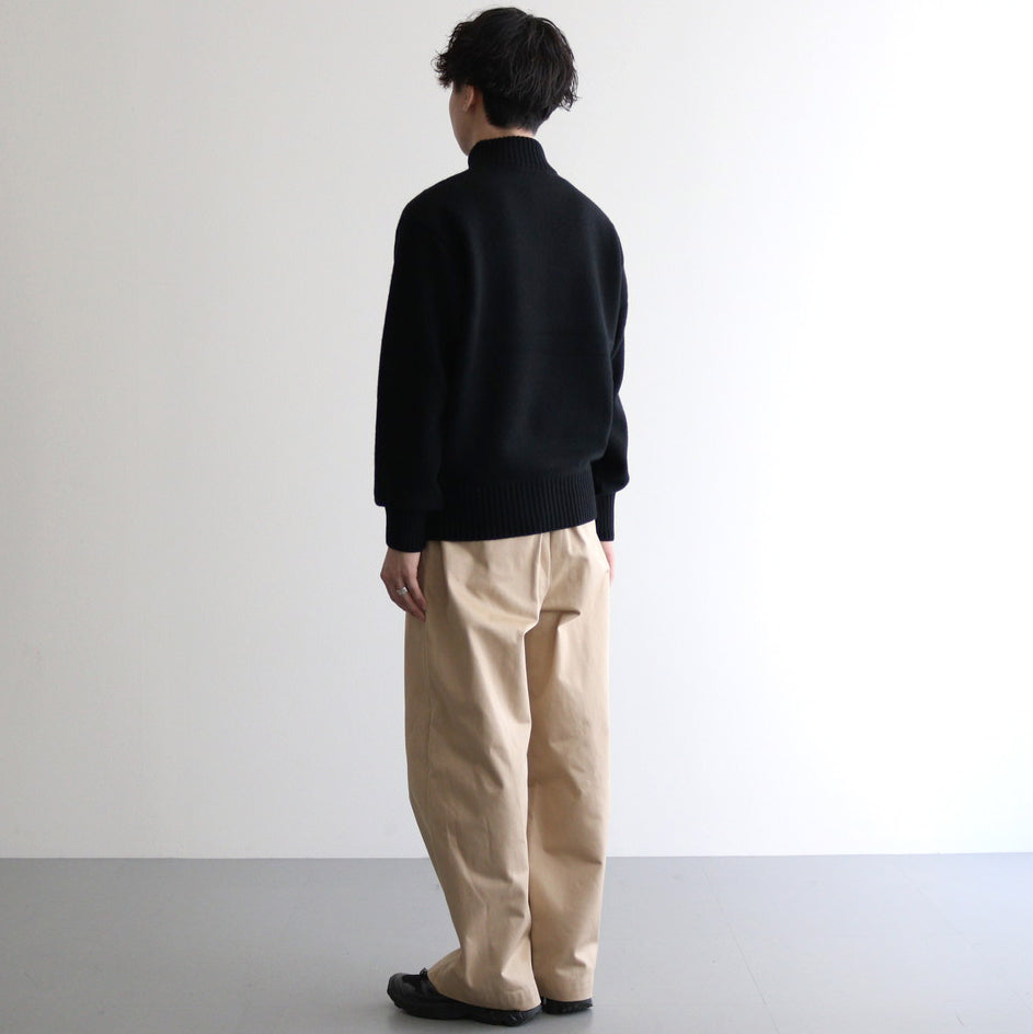 HALF ZIP PULLOVER SWEATER #BLACK [YK24FW0833S]