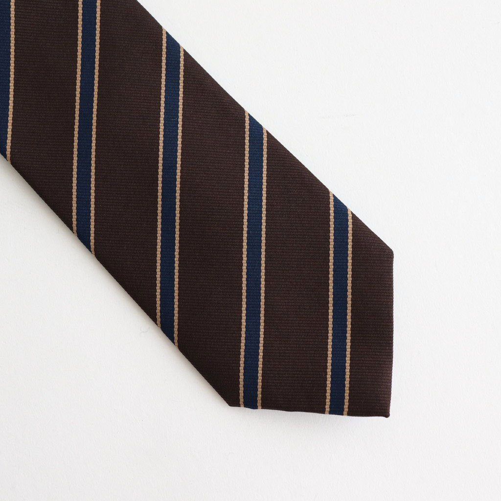SILK STRIPE TIE #DARK BROWN STRIPE [A25AT01SS]