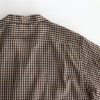 AIRY LIGHT COTTON CHECK P/O SHIRT #BROWN GINGHAM CHECK [A25SS02GC]