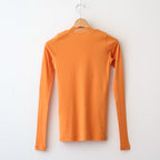 SUPER HIGH GAUGE SHEER RIB L/S TEE #ORANGE [A00T01HF]