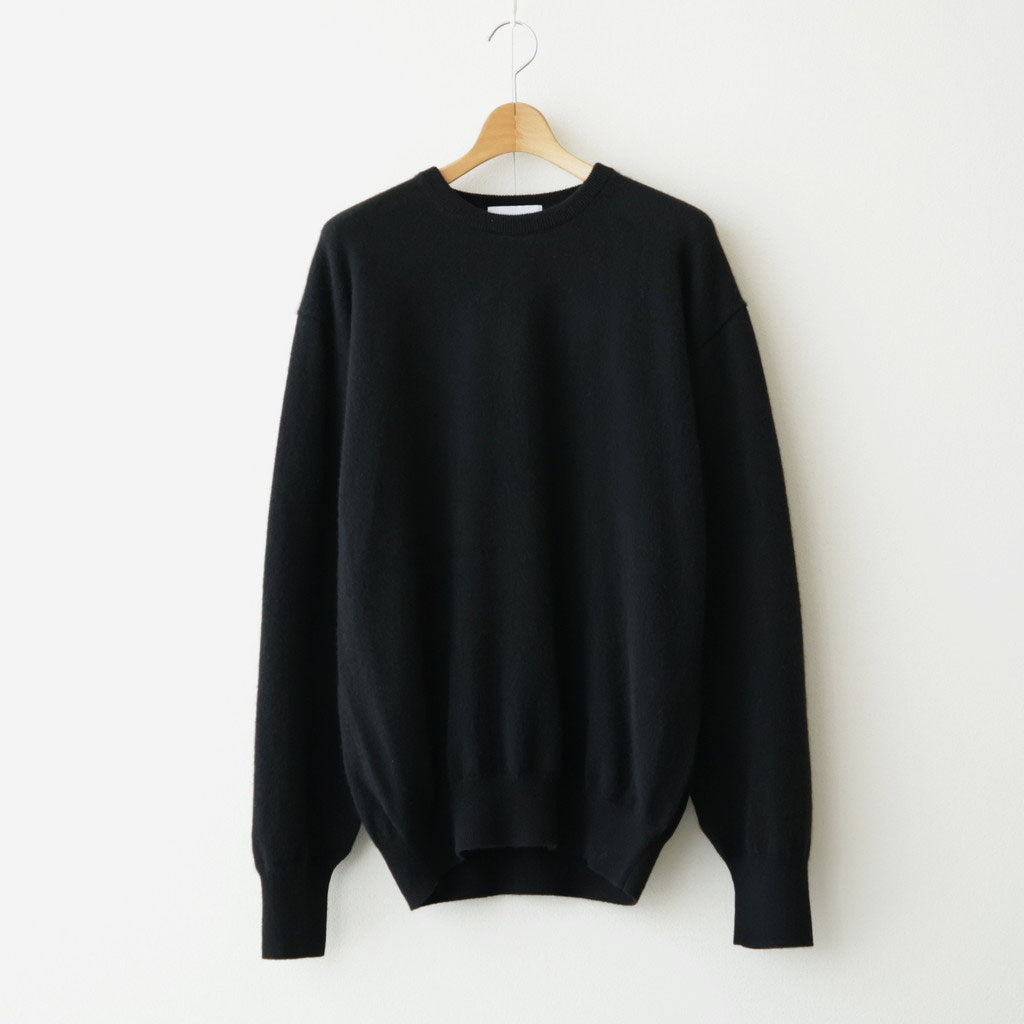 PURE CASHMERE KNIT CREW NECK LS #BLACK [ST.1628]