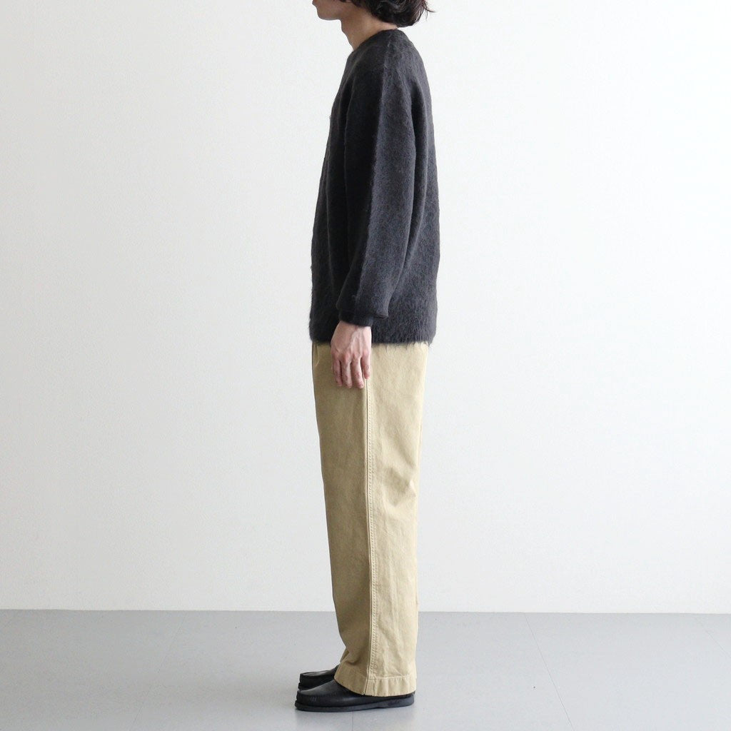 GARMENT-DYED FINX CHINO ONE-TUCK WIDE PANTS #LIGHT BEIGE [A26AP01CP]