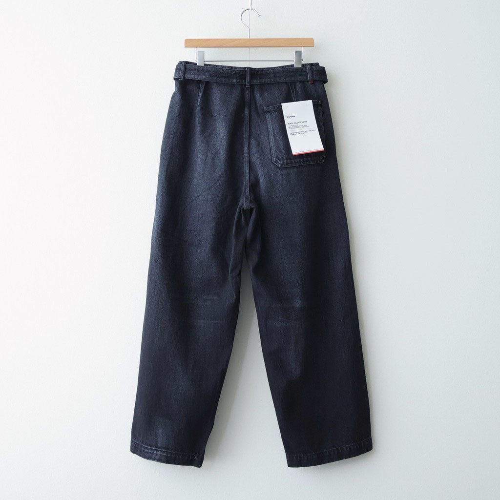 Selvage Denim Belted Pants #BLACK_DARK FADE [GU261-40064DB]