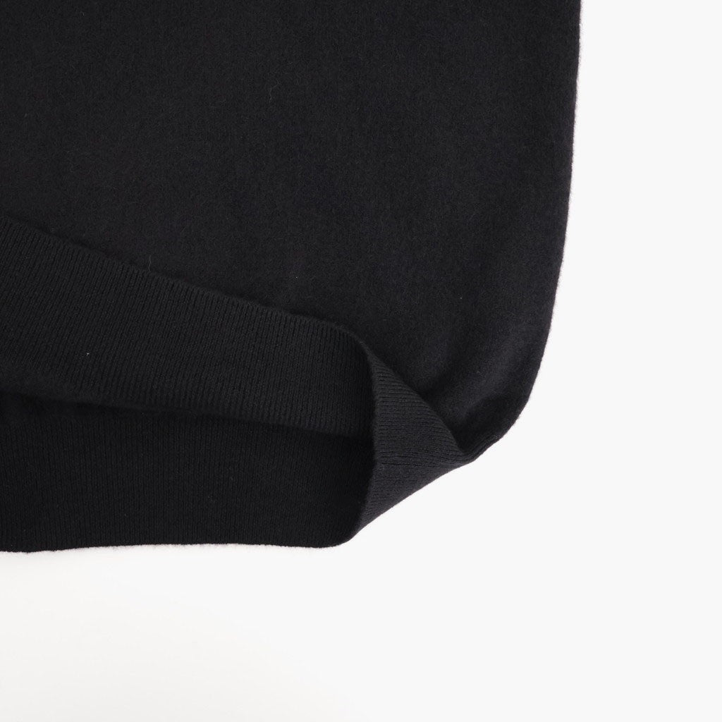 PURE CASHMERE KNIT POLO LS #BLACK [ST.1630]