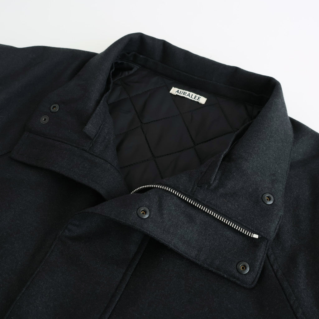 WOOL FULLING FLANNEL PADDED OVER BLOUSON #TOP CHARCOAL [A25AB02CF]