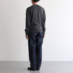 HARD TWIST DENIM WIDE PANTS #INDIGO [A00P03DM]
