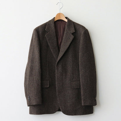 LAMA SHETLAND WOOL TWEED OVER JACKET #BROWN TWEED [A24AJ06LS]