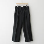 BLUEFACED WOOL TWO-TUCK SLACKS #CHARCOAL NAVY STRIPE [A25AP05BS]