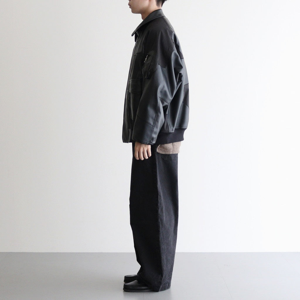 綿オックス 製品加工ワイドパンツ #BLACK [HP-P008-051]