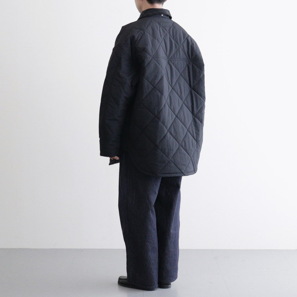ナイロンタッサーキルトコート #BLACK [HP-J026-051]