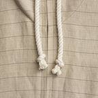 リネンボーダーBigパーカー #BEIGE [D124-C311]