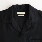 EMBROIDAREY OPEN COLLAR SHIRT #BLACK [YK25SS0938SH]