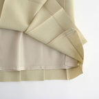 WOOL KID MOHAIR HOPSACK PLEATED SKIRT #DUSTY BEIGE [A26SS04MH]