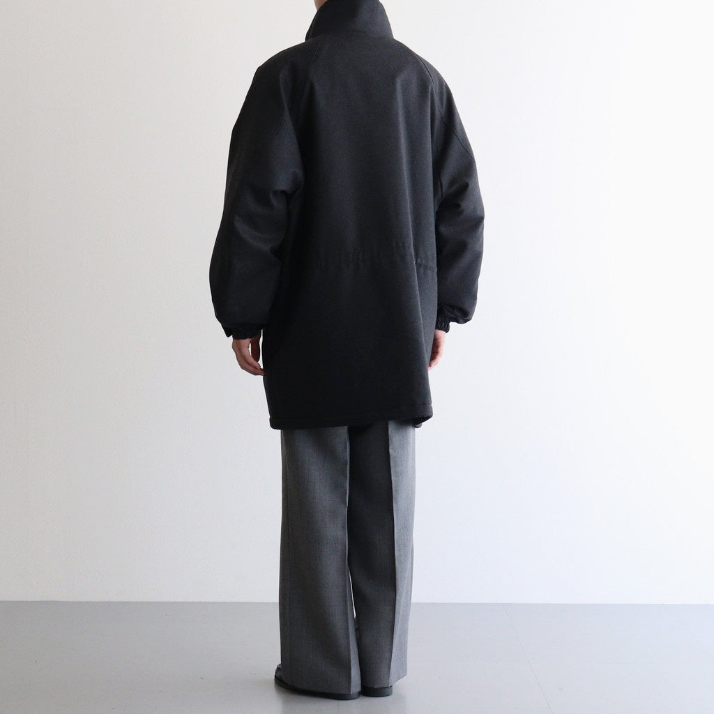 WOOL FULLING FLANNEL PADDED OVER BLOUSON #TOP CHARCOAL [A25AB02CF]