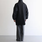 WOOL FULLING FLANNEL PADDED OVER BLOUSON #TOP CHARCOAL [A25AB02CF]