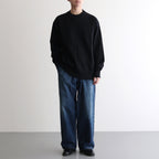 綿裏毛×綿ナイロンウェザー スウェット #BLACK [HO-T004-051]