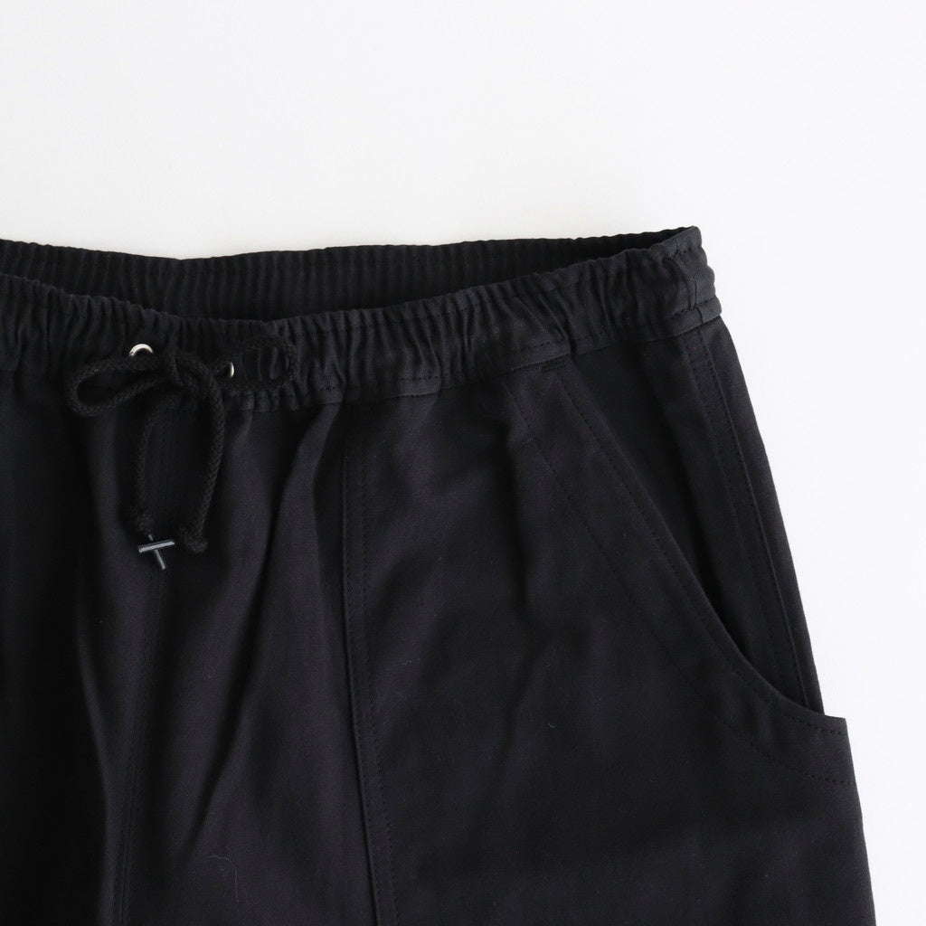 綿麻ヘリンボーン ベイカーパンツ #BLACK [HO-P019-051]