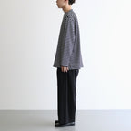 FBSBTF - 微強撚綿天竺 ボートネックロンT #98 BK base×WH bd [SN_FR0907TF]