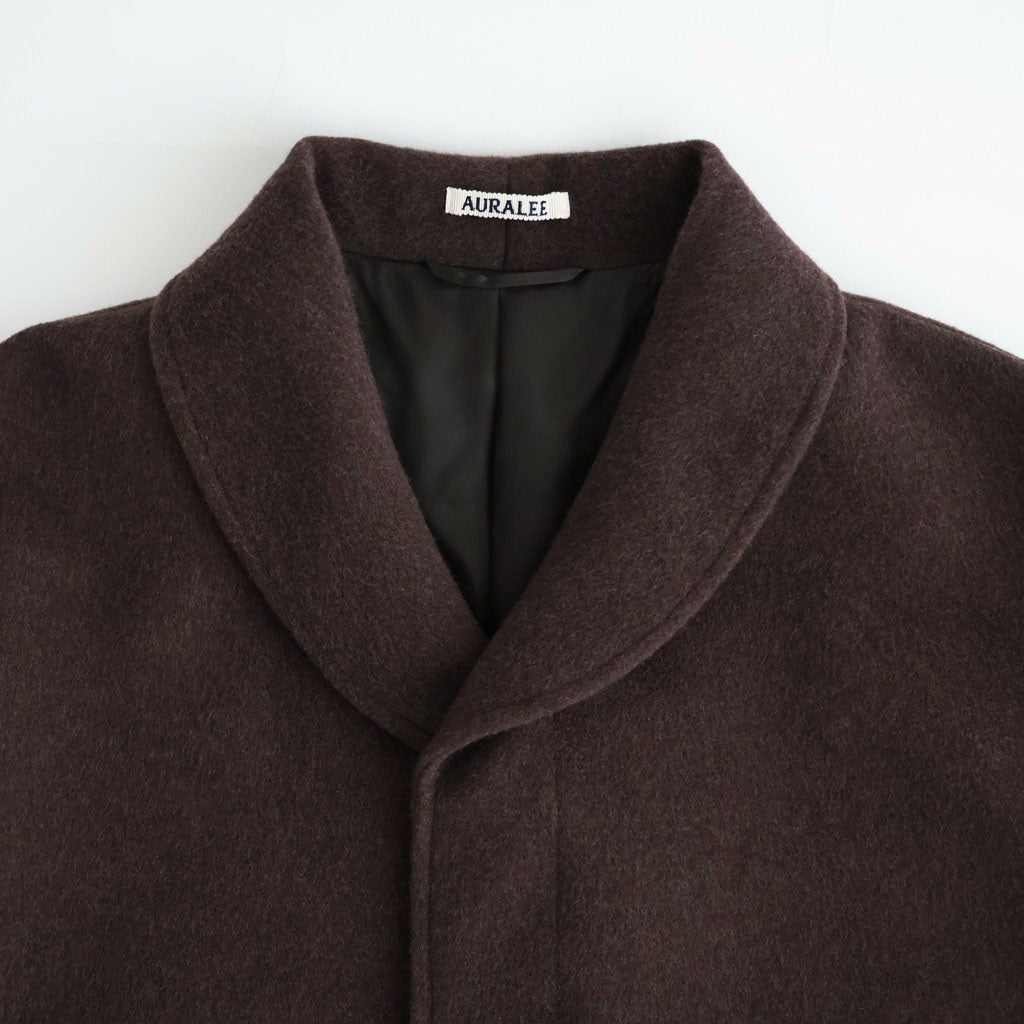 SUPER FINE WOOL MOSSER SHAWL COLLAR COAT #TOP BROWN [A26AC02WM]
