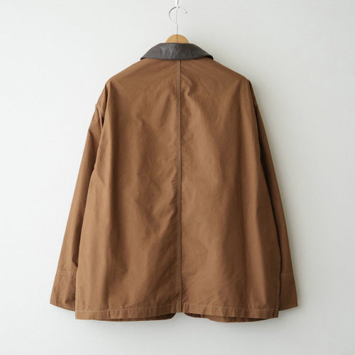 COTTON CANVAS LEATHER COLLAR WORK JACKET #CAMEL [FSC263-30032]