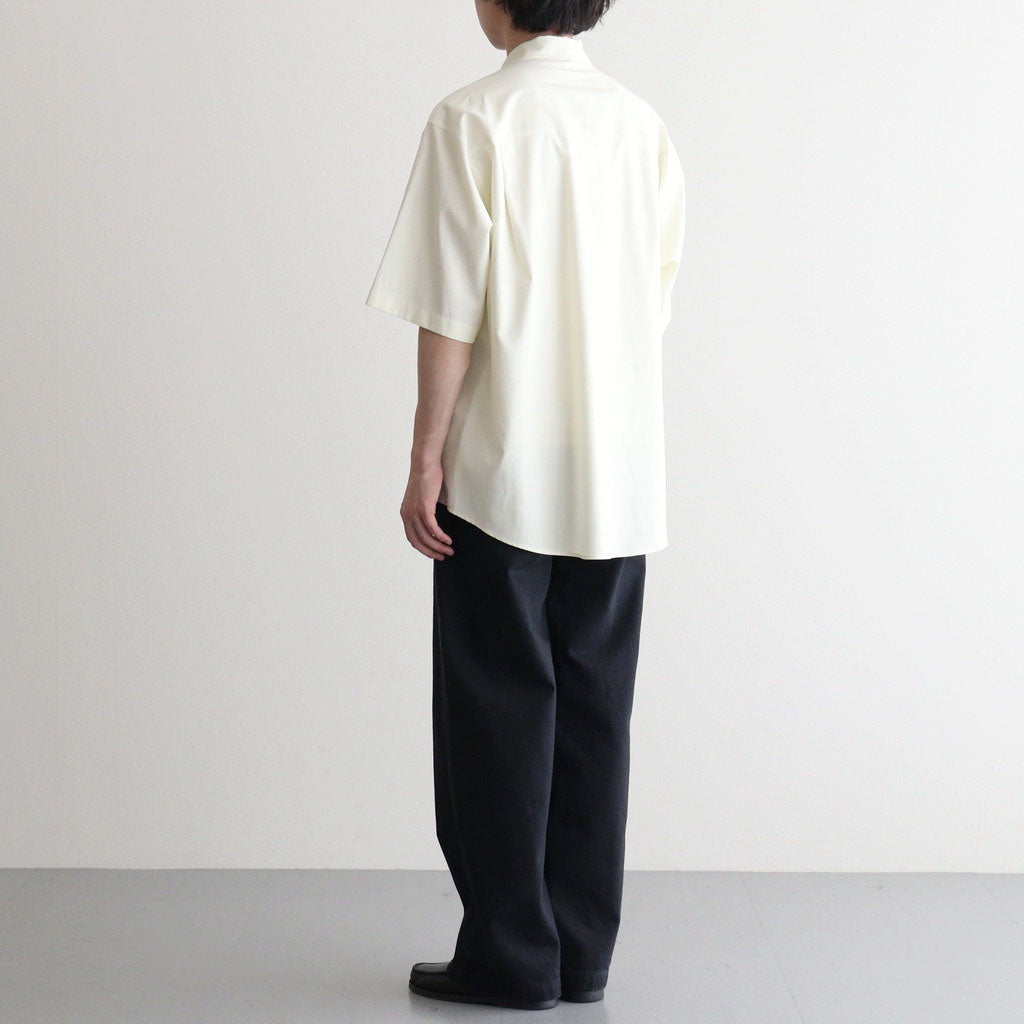 WASHED FINX TWILL BIG HALF SLEEVED SHIRT #VANILLA [A26SS03TN