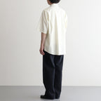 WASHED FINX TWILL BIG HALF SLEEVED SHIRT #VANILLA [A26SS03TN]