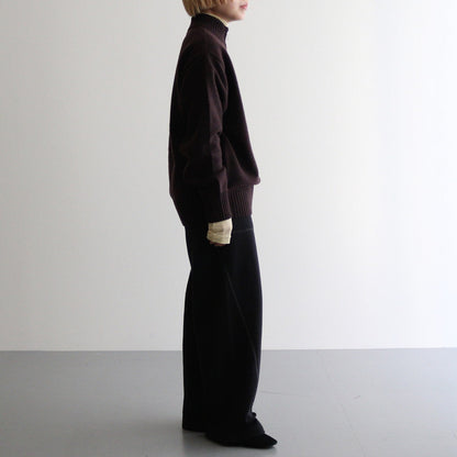 HALF ZIP PULLOVER SWEATER #BROWN [YK24FW0833S]