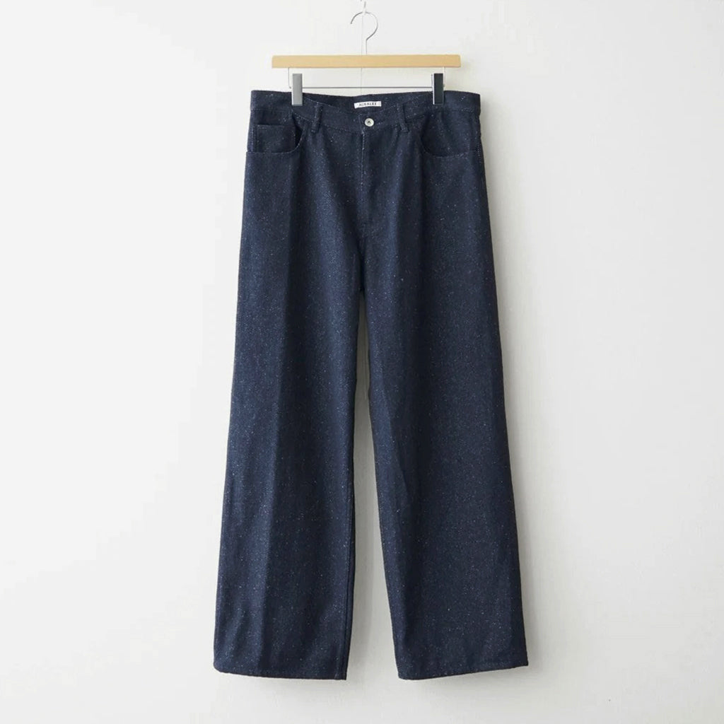 SILK NEP DENIM 5P WIDE PANTS #DARK NAVY [A26AP01SD]