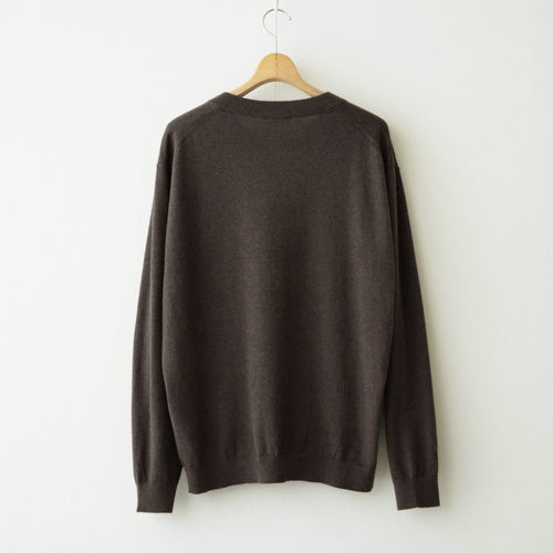 COTTON YAK KNIT V-NECK SWEATER #BROWN [KRAGLW0200]