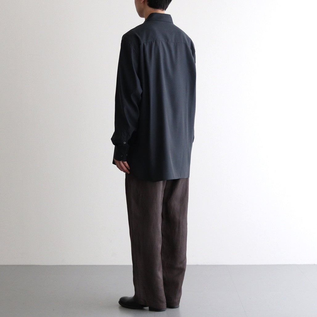 CUPRO TWILL OVERSIZED LS SHIRT #BLACK [ST.1151] - ciacura 三重県