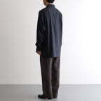 CUPRO TWILL OVERSIZED LS SHIRT #BLACK [ST.1151]