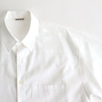 WASHED FINX TWILL BIG HALF SLEEVED SHIRT #WHITE [A25SS03TN]