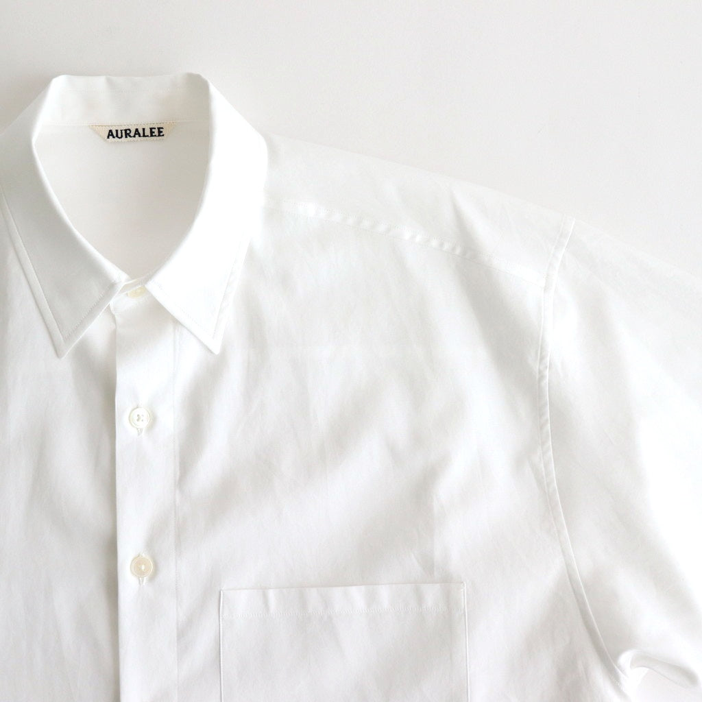 WASHED FINX TWILL BIG HALF SLEEVED SHIRT #WHITE [A25SS03TN]