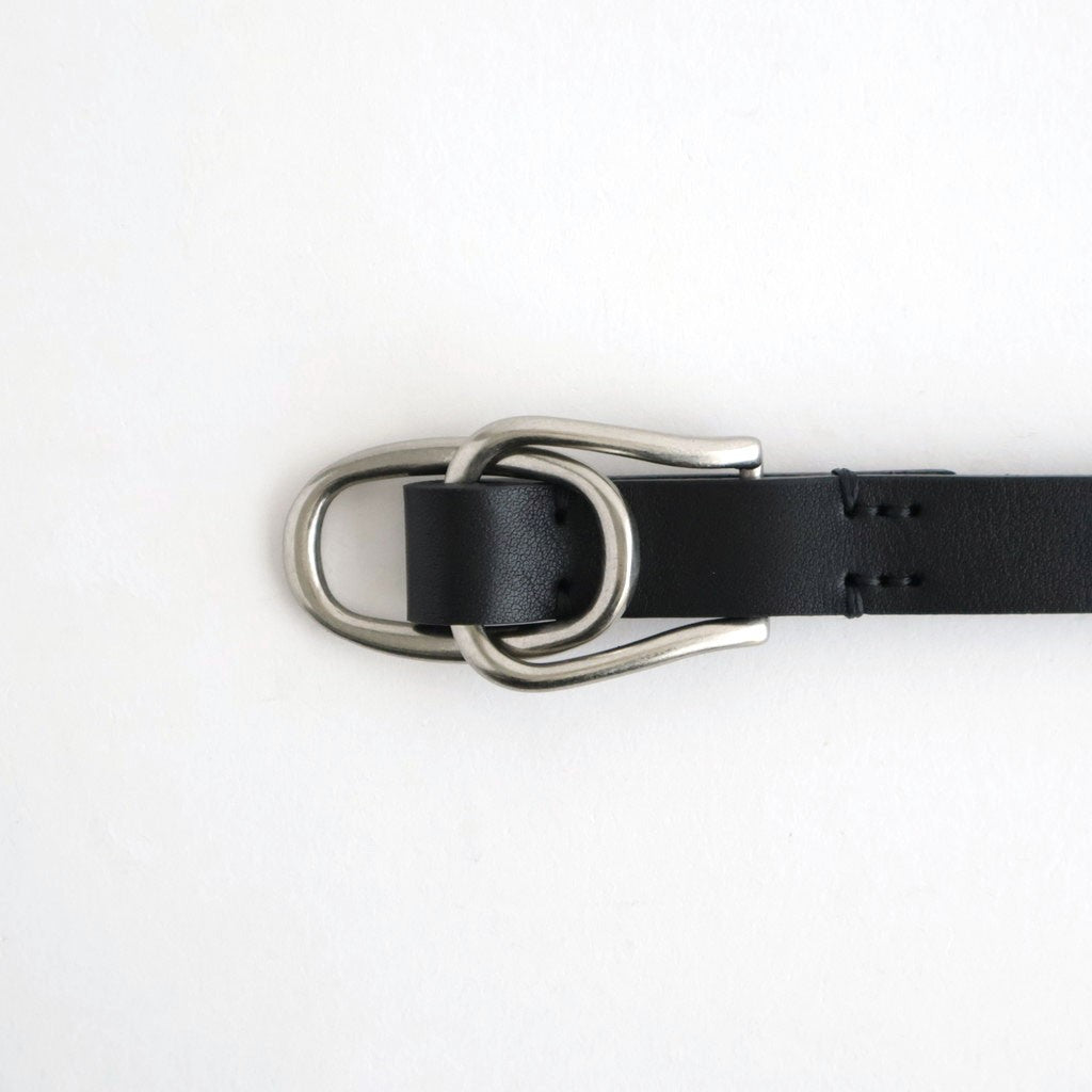 Double Buckel Leather Belt #Black [YK26FW01408A]