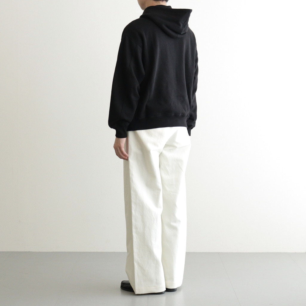 DOUBLE WEAVE COTTON ONE TUCK WIDE PANTS #CREAM [ST.1398]