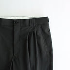 WOOL TROPICAL 3PLEATED WIDE-LEG TROUSERS #CARBON BLACK [YK25SS0898P]