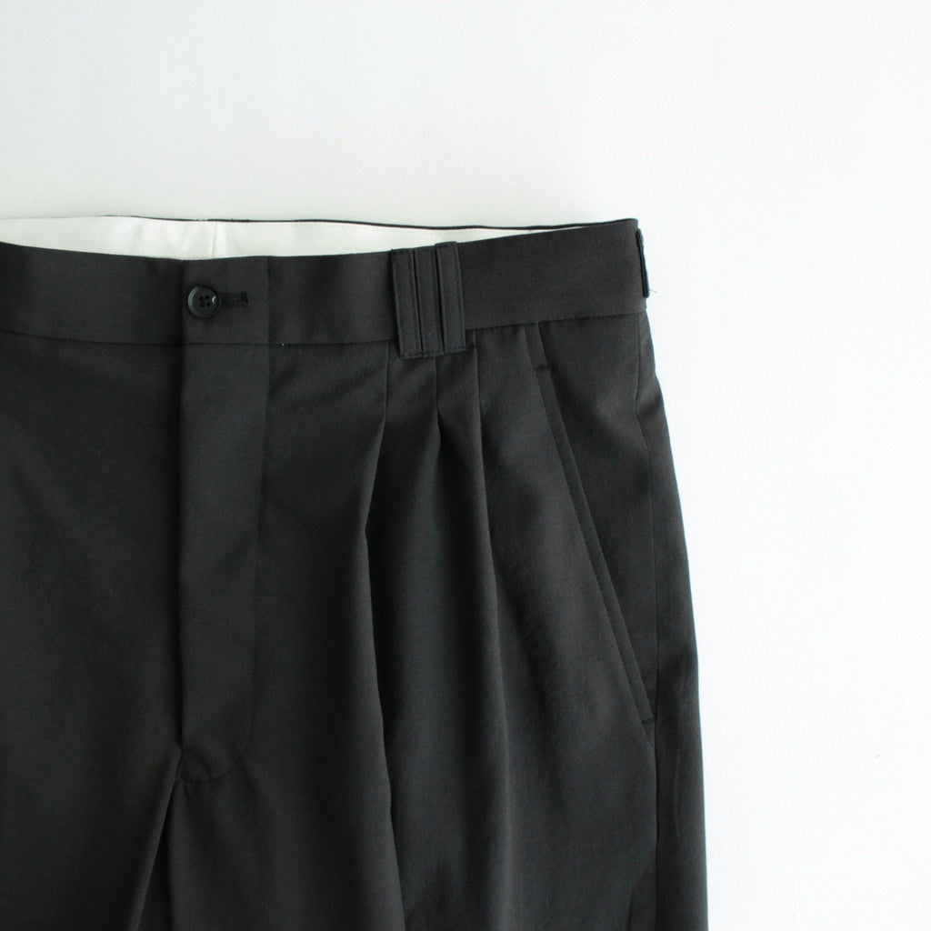 WOOL TROPICAL 3PLEATED WIDE-LEG TROUSERS #CARBON BLACK [YK25SS0898P]